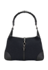 Vintage Bamboo Jackie, &pound;380, Handbags, Black, Canvas/Leather, Front view